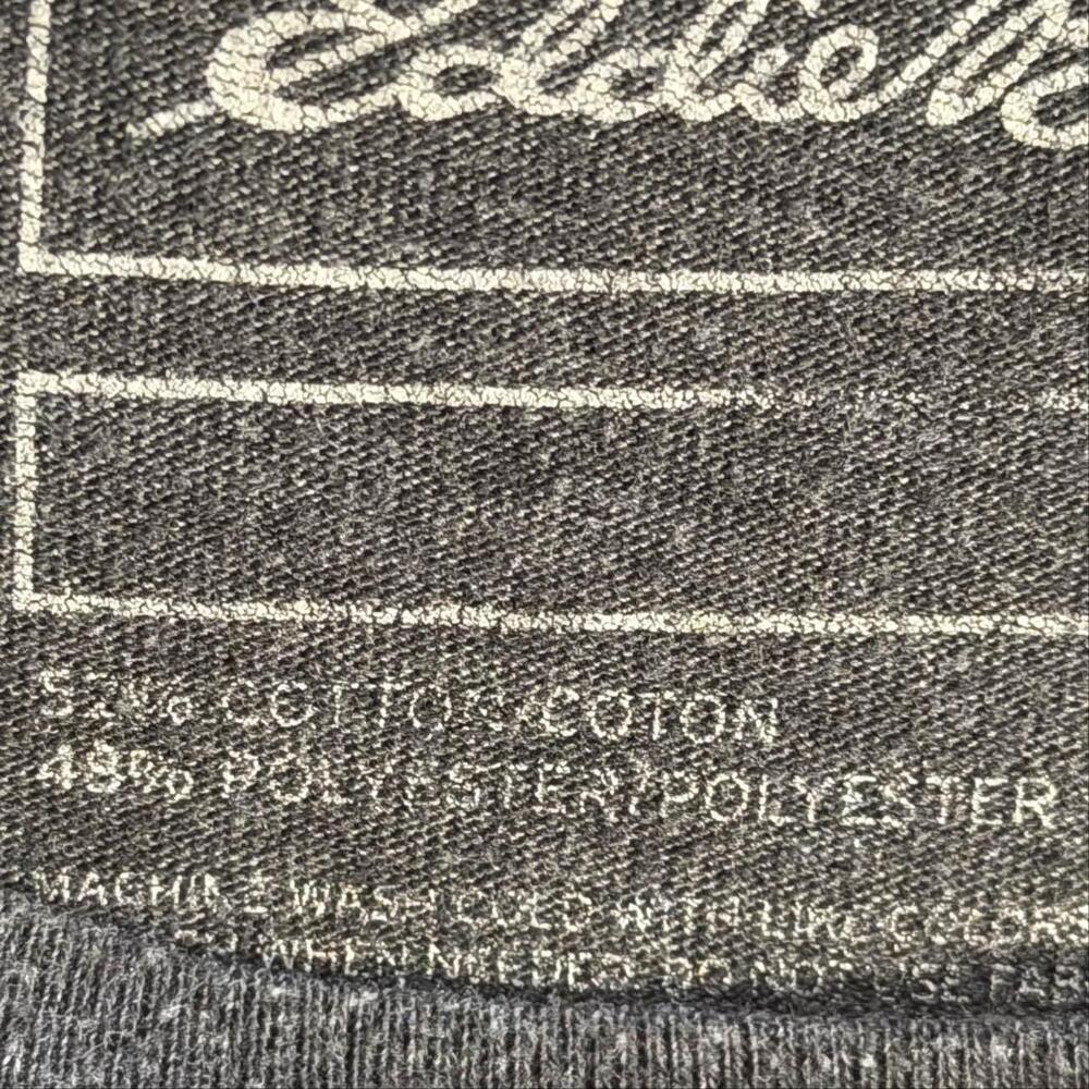 Eddie Bauer Tee Shirt Crew Neck Size Men's L Dark Grey Snow Capped Mountain Bear - Picture 2 of 7